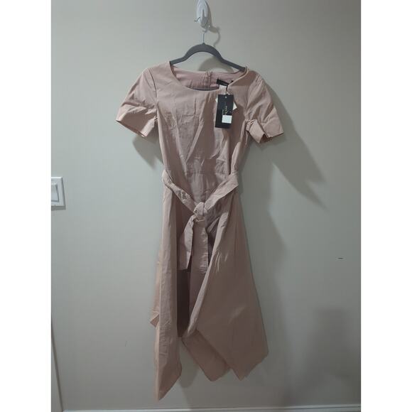 Max Mara Weekend Mia Rose Pink Asymmetrical Midi Dress NWT - Picture 3 of 6